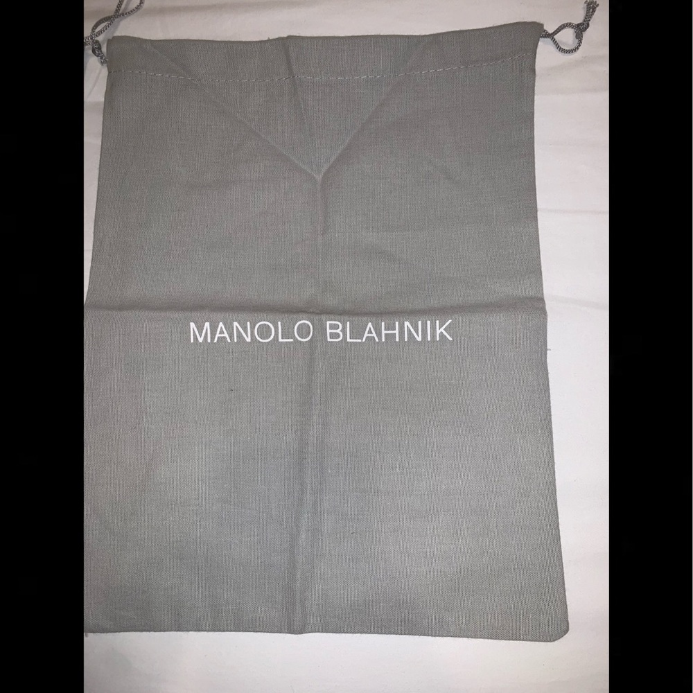 Manolo Blanik Grey Drawstring Bag